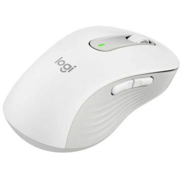 Logitech Signature M650 L Left Off-white Bezvadu pele kreisajai rokai, lielā izmēra, pelēkbalta