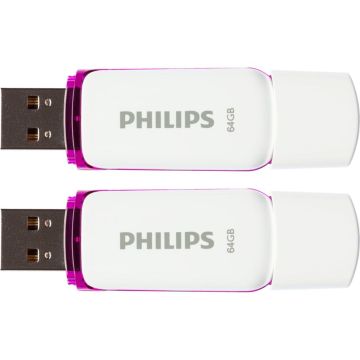 Philips USB 2.0 2-Pack 64GB sniega komplekts Magic Purple Purple