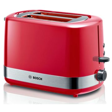 Bosch TAT 6A514 ComfortLine tosteris – 900W, 2 spraugas, regulējams grauzdēšanas līmenis, sarkans