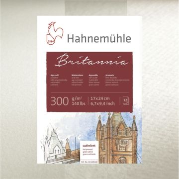 Hahnemühle Britannia akvareļu papīrs, neapstrādāts, 12 lapas, 24x32cm, 300 g