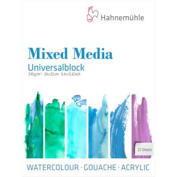 Hahnemühle Mixed Media universālais bloks, 25 lapas, 24x32cm, 310 g