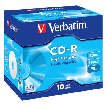 Verbatim CD-R 90 min / 800MB 48x ātrumu, ExtraProtection plastikāta vāciņi 10 gab.