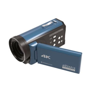 Easypix Aquapix WDV5630 Videokamera, 4K, 16 MP, 4x digitālā tālummaiņa, 2 collu ekrāns, SD karte, pelēkzila