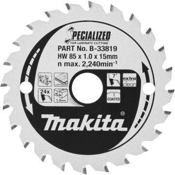 Makita B-33819 SPECIALIZED zāģa asmens 85x15x24Z