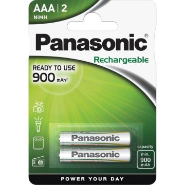 Panasonic AAA NiMH akumulatori 900 mAh 2 gab.