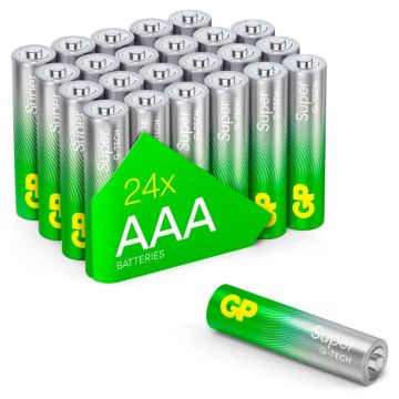 GP Super Alkaline AAA 1,5V baterijas 24 gab.