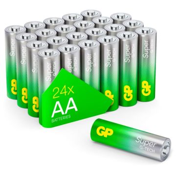 GP Super Alkaline AA 1,5V baterijas 24 gab.