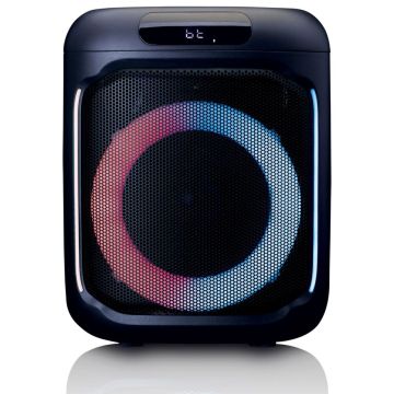 Lenco PA-100BK – Bluetooth Karaoke Skaļrunis, 100W, Bluetooth 5.0, 15 stundu baterija, Melns