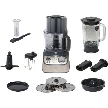 Kenwood FDM72.990SS Multipro XL Weigh + virtuves kombains, 1000W, 3,5 l bļoda, 8 uzgaļi, iebūvēti svari, nerūsējošais tērauds