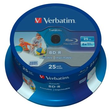 Verbatim BD-R Blu-Ray 25GB 6x ātrumu plaši apdrukājams spole 25 gab.