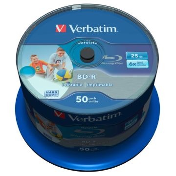 Verbatim BD-R Blu-Ray 25GB 6x ātrumu plaši apdrukājams spole 50 gab.