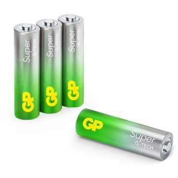 GP Super Alkaline AA LR06 1,5V baterijas 4 gab.