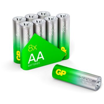 GP Super Alkaline 1,5V AA Mignon LR06 baterijas 03015ADHETA-B8 4+4 gab.