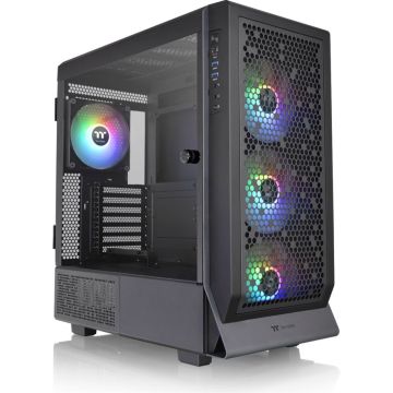 Thermaltake Ceres 500 TG ARGB Datora korpuss, E-ATX/ATX/mATX/ITX, RGB apgaismojums, melns