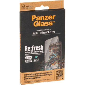 PanzerGlass ekrāna aizsargs pārstrādāts stikls iPhone 15 Pro caurspīdīgs