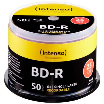 Intenso BD-R 25GB 6x ātrumu, spole 50 gab.