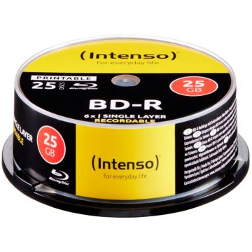 Intenso BD-R 25GB apdrukājams 6x ātrumu, spole 25 gab.