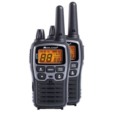 Midland XT 70 Walkie Talkies, 16 Kanāli, 10 km Diapazons