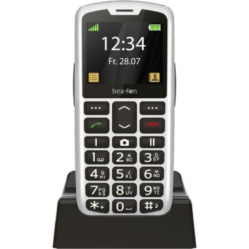 Bea-Fon SL260 podziņu telefons, 2.8" ekrāns 320x240px, 1000mAh akumulators, sudraba