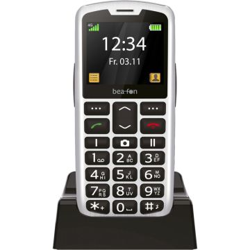 Bea-Fon SL260 LTE podziņu telefons, 2.8" ekrāns 320x240px, 1000mAh akumulators, sudraba