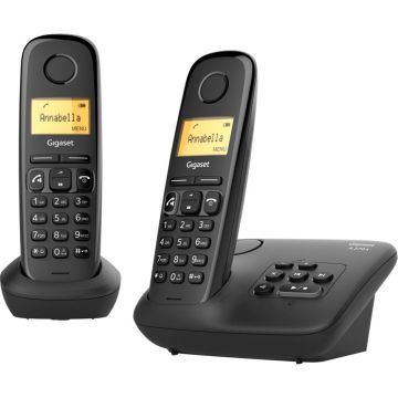 Gigaset A270 A Duo Bezvadu Telefonu Komplekts, Melns