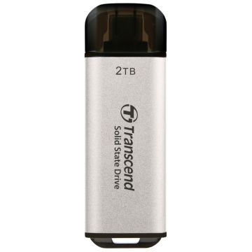 Transcend SSD ESD300S 2TB USB-C sudraba