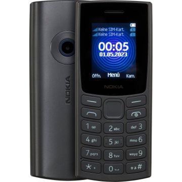 Nokia 110 (2023) podziņu telefons, 1.8" ekrāns 120x160px, 1450mAh akumulators, pelēks