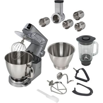 Kenwood KVL 85.314SI Titanium Chef Baker virtuves kombains, 1700W, 6,7 l bļoda, 6 uzgaļi, sudraba