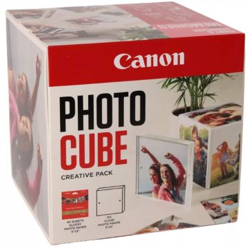 Canon PP-201 Photo Cube radošuma paka, 13x13cm, baltā/rozā, 40 loksnes