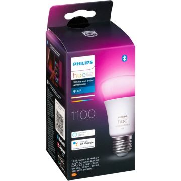 Philips Hue LED lampa E27 BT 1100lm balta ar atmosfēras efektu