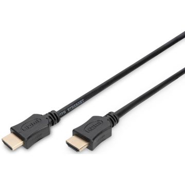 DIGITUS HDMI ātrgaitas Ethernet kabelis, 3m, Ultra HD 60p, zeltīts, melns