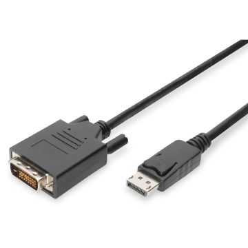 Digitus DisplayPort adaptera kabelis no DP uz DVI (24+1), 1m, melns