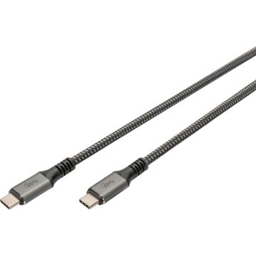 DIGITUS USB 4.0 USB-C kabelis, 3m, alumīnija korpuss, 4K/60Hz, PD3.0