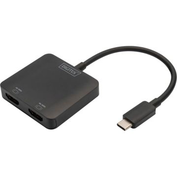 Digitus 2-port MST video centrs ar USB-C/2x HDMI 4K/60Hz