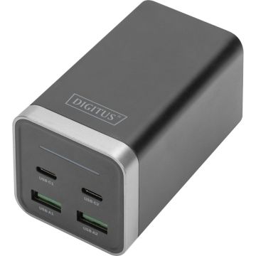 Digitus 4-portu universāls USB adapteris 65W GaN, 2xUSB-C, 2xUSB-A, PD 3.0