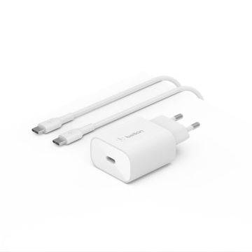 Belkin BOOST Charge 30W USB-C Auto Lādētājs ar Kabeli, Melns