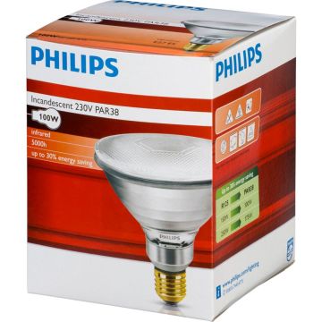 Philips infrasarkanā lampa PAR38 IR 100W E27 230V CL