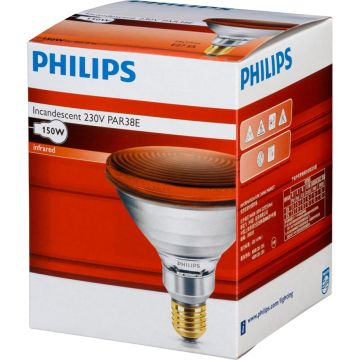 Philips Infrasarkanā Lampa PAR38 IR 150W E27 230V sarkana