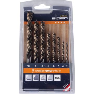 Alpen Cassette TIMBER TWIST PTM 8 koka urbju komplekts