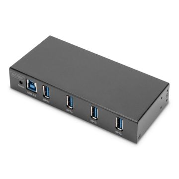 Digitus USB 3.0 centrmezgls, 4 porti, industriāla līnija, 15 kV-ESD