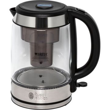 Russell Hobbs 20760-57 Clarity elektriskā tējkanna, nerūsējošais tērauds/stikls, 1.7L, 2200W