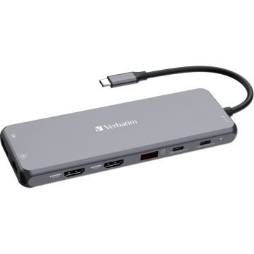 Verbatim USB-C Pro CMH-13 doks 6xUSB-A, 2xUSB-C, 2xHDMI, DP, RJ45