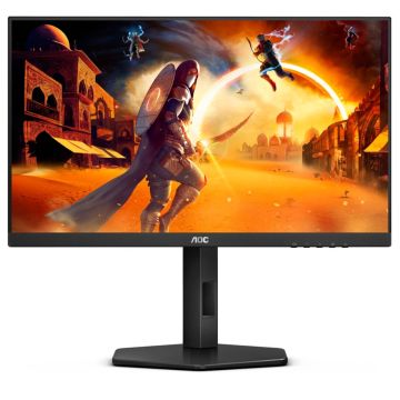 AOC 24G4X Spēļu monitors, 23.8 collas, Full HD 1920x1080 izšķirtspēja, 180Hz, 1ms, HDR10, regulējams augstums, melns