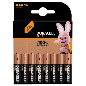 Duracell Plus AA LR6 1,5V baterijas 16 gab.