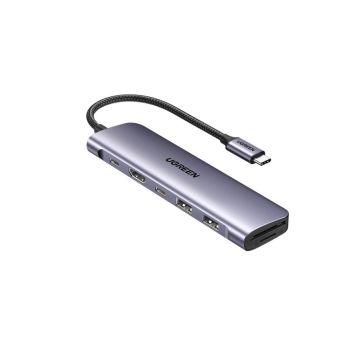 UGREEN USB-C doks, 2xUSB-C, 2xUSB-A, HDMI, SD/MicroSD