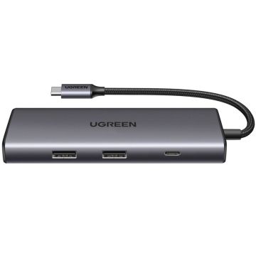 UGREEN USB-C doks, 2xUSB-C, 2xUSB-A, HDMI, SD/MicroSD