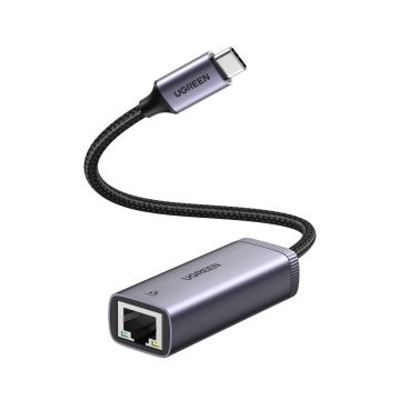 UGREEN USB-C Gigabit Ethernet Adapteris, Melns