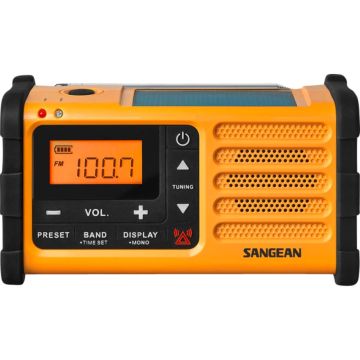 Sangean MMR-88 (Survivor M8) Ārkārtas situāciju radio, FM/AM, baterijas/AC/rokas ģenerators/saules baterija, dzeltens