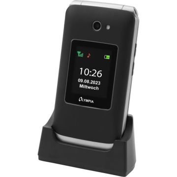 Olympia Vitus 4G podziņu telefons, 2.4" ekrāns 240x320px, 1450mAh akumulators, melns