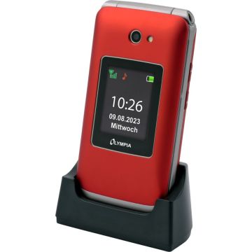 Olympia Vitus 4G podziņu telefons, 2.4" ekrāns 240x320px, 1450mAh akumulators, sarkans